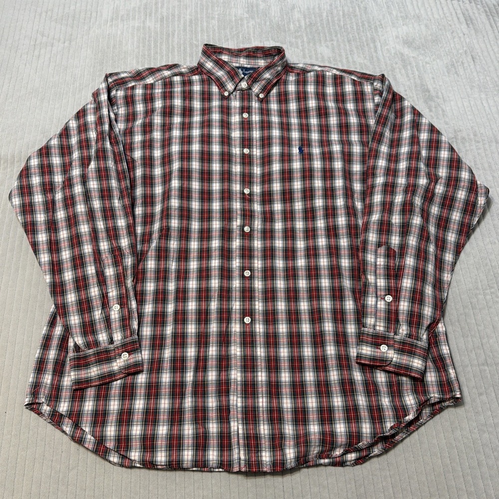 Ralph Lauren Blake Mens XLarge Striped Button Down 100% Two-Ply Cotton Shirt